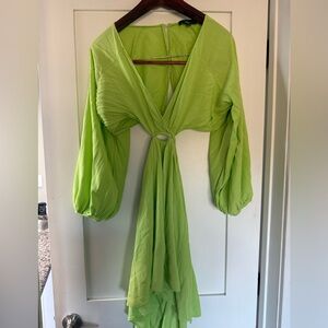 Lulu's Lime Green Long Sleeve Dress